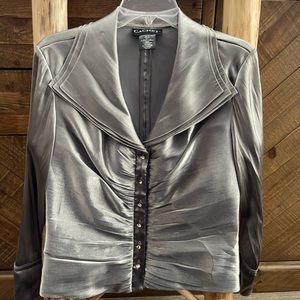 Cachet Silver Bling Button Woman’s Blouse